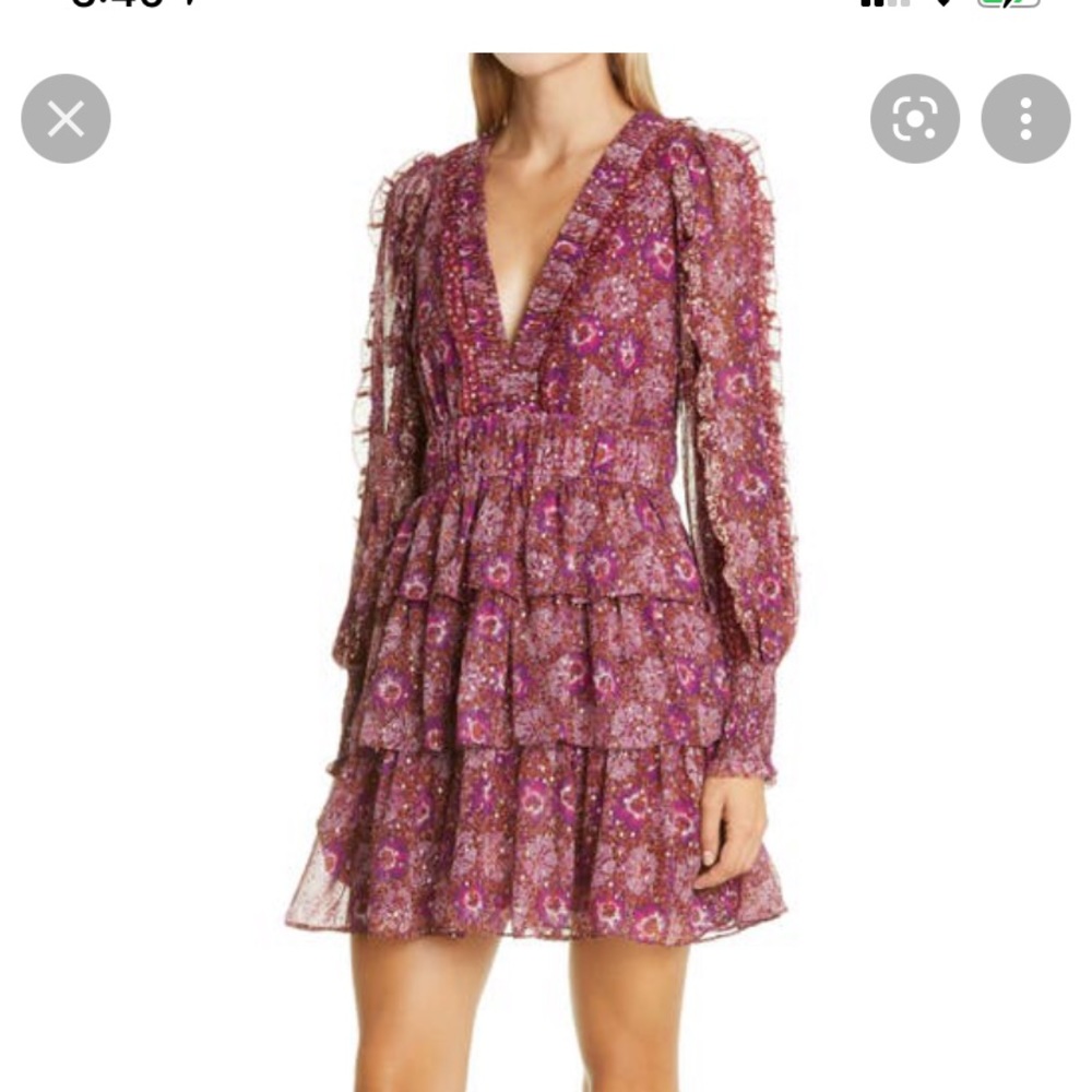ULLA JOHNSON BRISA SILK DRESS IN CLARET